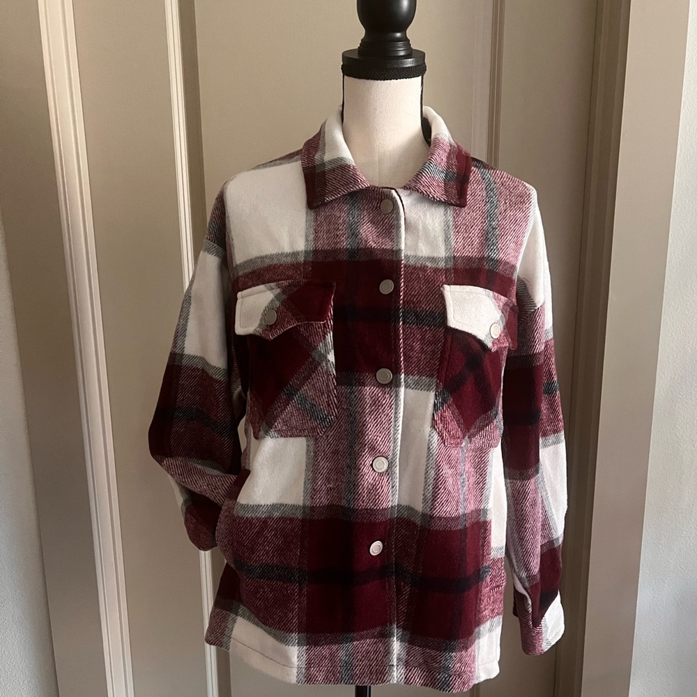 Plaid Women's Jacket in Red and White